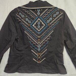 Vtg Christine Phillipe Beaded Rhinestone Embellished Southwest Rodeo Jacket (10)